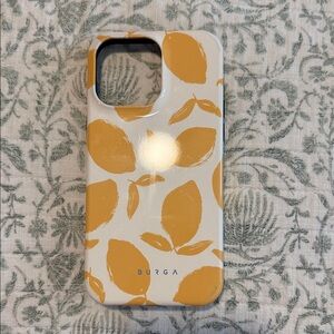 Burga Yellow and White Leaf Pattern Phone Case